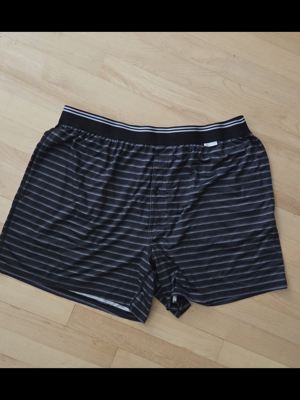 American Eagle Men's Black Striped Boxer Shorts - Classic Comfort